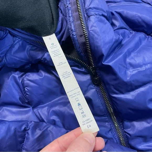 RARE Lululemon 650-fill premium goose down /Down Town Puffy in Pigment Blue 6 - Picture 6 of 15